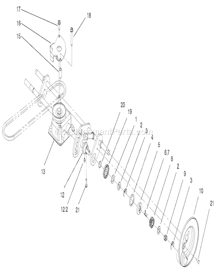 Drive Assembly Diagram and Parts List for 20817 210000001-210001000 - 2001 Toro Lawn Mower