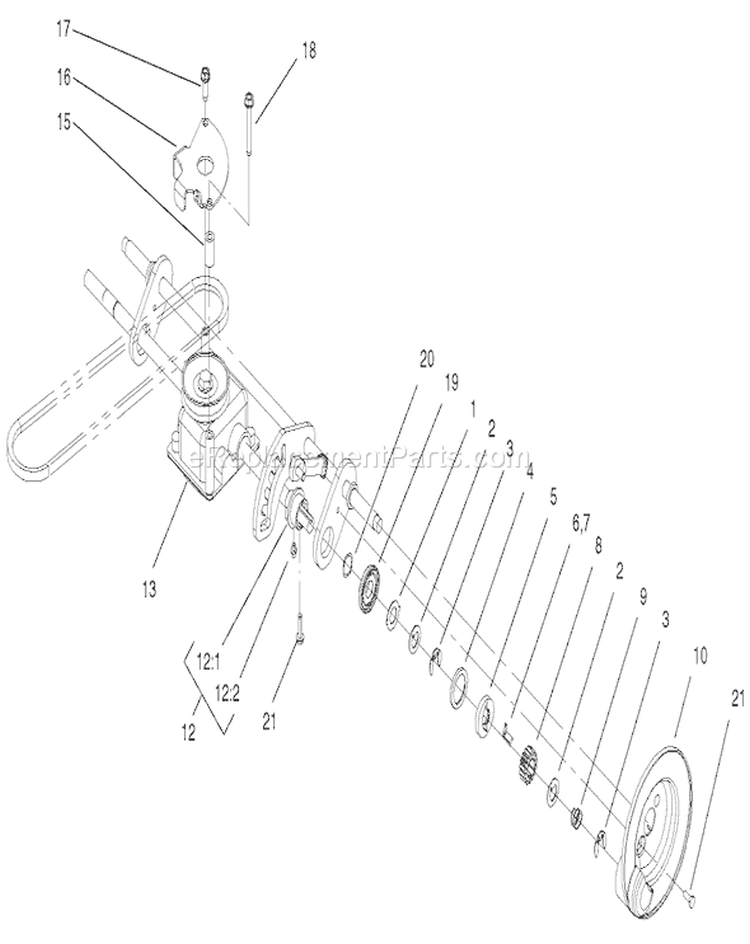 Drive Assembly Diagram and Parts List for 20817 210001001-210999999 - 2001 Toro Lawn Mower