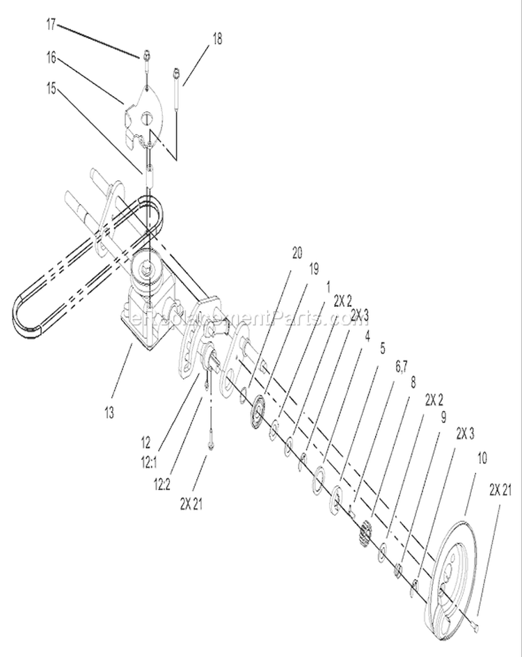 Transmission Assembly Diagram and Parts List for 20817 270000001-270999999 - 2007 Toro Lawn Mower
