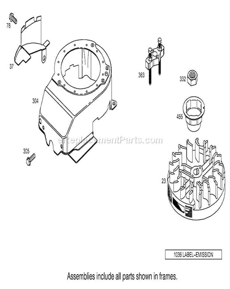 Page B Diagram and Parts List for 20781 250000001-250999999 - 2005 Toro Lawn Mower
