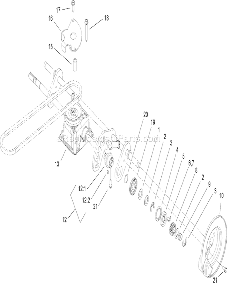 Drive Assembly Diagram and Parts List for 20817 290000001-290999999 - 2009 Toro Lawn Mower