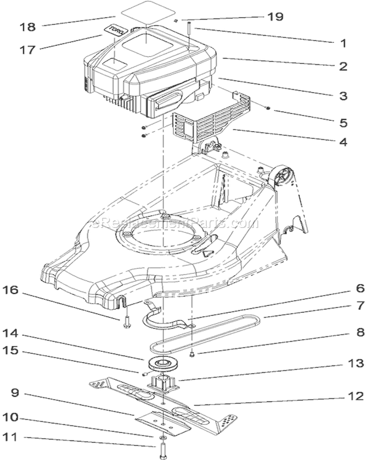 Engine Assembly Diagram and Parts List for 20817 290000001-290999999 - 2009 Toro Lawn Mower