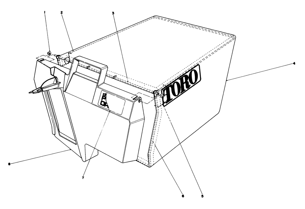 Grass Bag Assembly No. 11-0189 Diagram and Parts List for 20715 2000001 - 2999999 Toro Lawn Mower