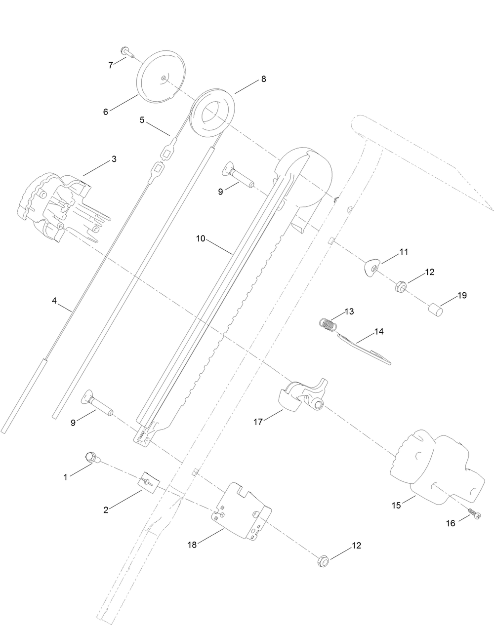 Slider Track Assembly Diagram and Parts List for 38568 407000000 - 999999999 Toro Snow Blower