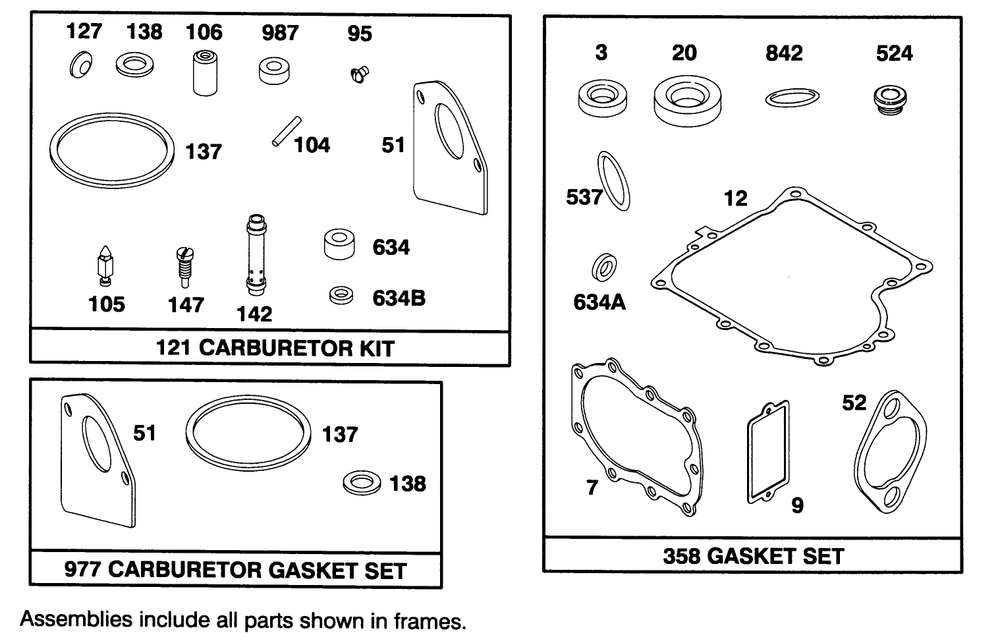 Engine Briggs & Stratton Model 286707-0453-01 Diagram and Parts List for 71202 4900001 - 4999999 Toro Lawn Tractor