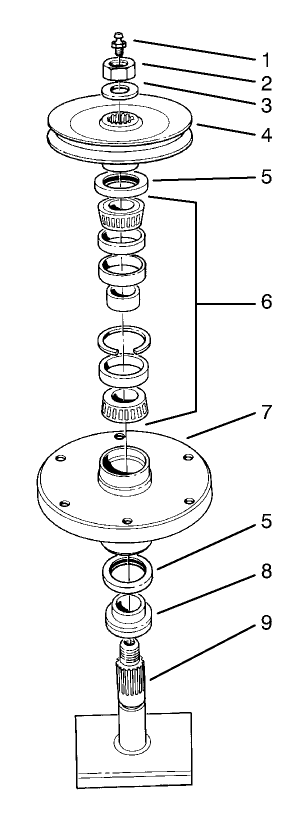 Drive Spindle Assembly No. 27-0871 Diagram and Parts List for 30753 890001 - 899999 Toro Lawn Mower