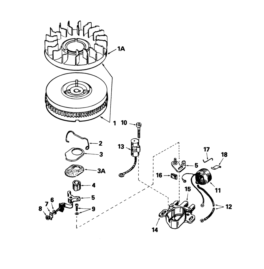 Magneto No. 611030 Diagram and Parts List for 38052 5000001 - 5999999 Toro Snow Blower