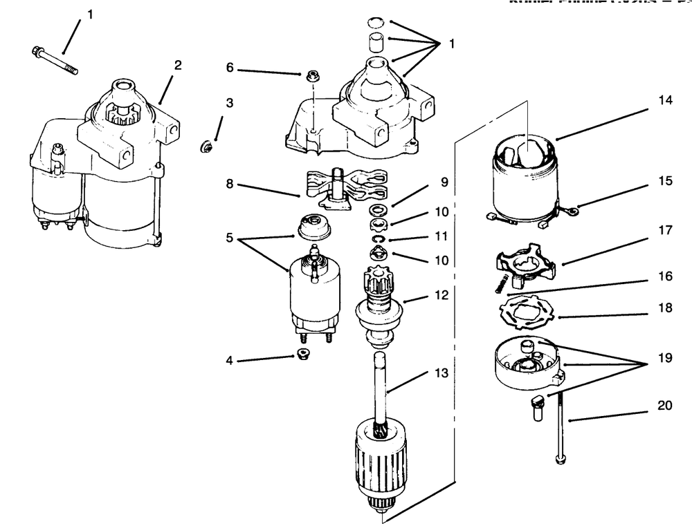 Starting System Diagram and Parts List for 30191 590001 - 599999 Toro Lawn Tractor Accessories
