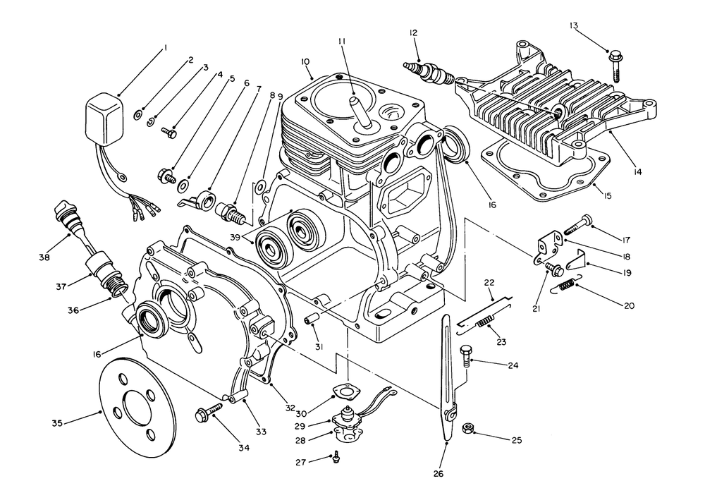 Engine Assembly Diagram and Parts List for 62018 3000001 - 3999999 Toro Generator