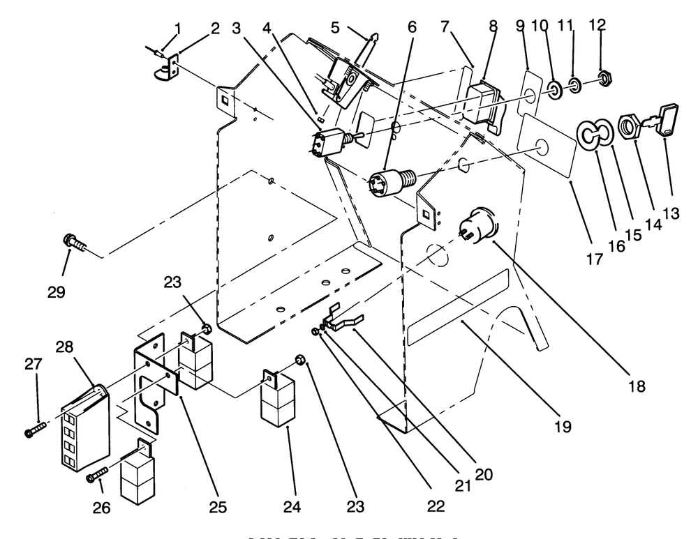 Dash Assembly Diagram and Parts List for 72060 3900001 - 3999999 Toro Lawn Tractor