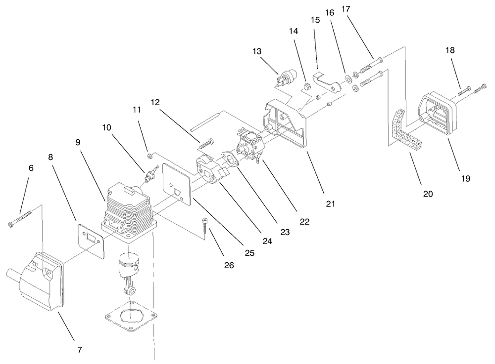 Engine Assembly (Continued) Diagram and Parts List for 51912 79000001 - 79999999 Toro Trimmer