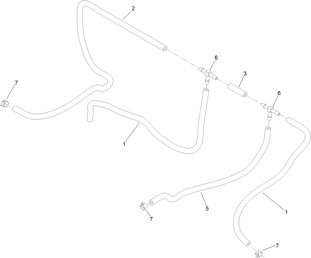Vent Hose Assembly Diagram and Parts List for 79534 (316000001-316999999)(2016) Toro Lawn Mower