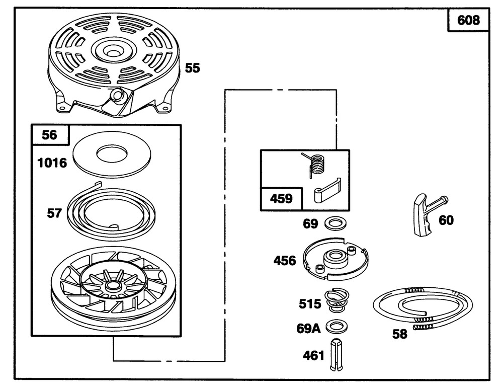 Engine Briggs & Stratton Model 12a802-0611-01 Diagram and Parts List for 20904BC 5900001 - 5999999 Toro Lawn Mower