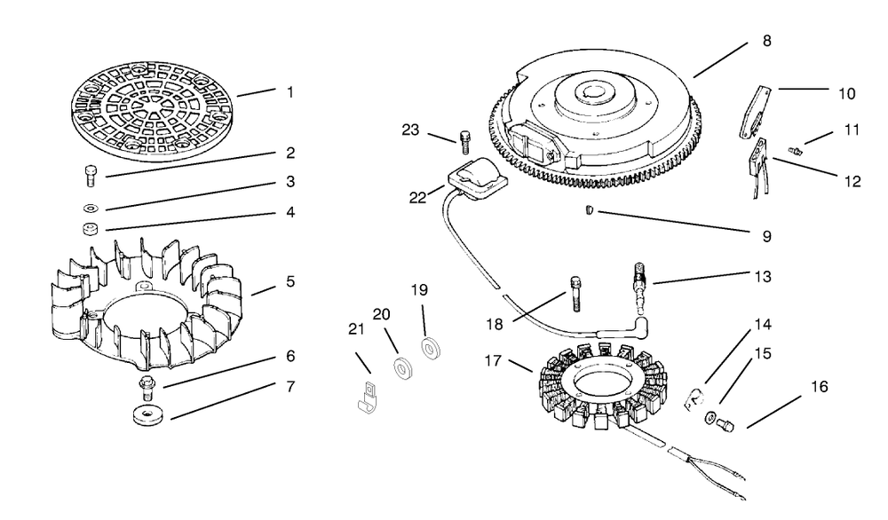 Ignition/Electrical Diagram and Parts List for 72104 8900001 - 8900599 Toro Lawn Tractor