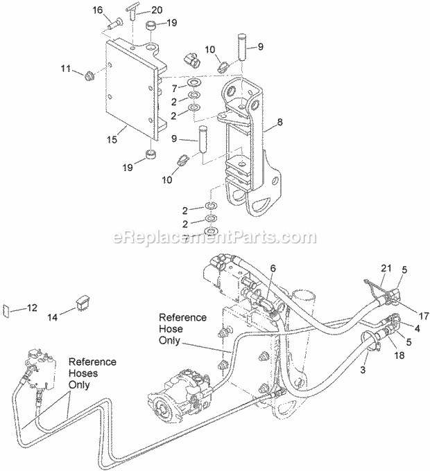 Plow Attachment Assembly Diagram and Parts List for 2011  Toro Lawn Tractor Accessories