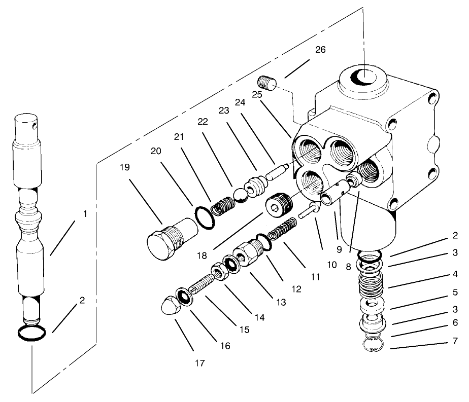 Valve Assembly No. 54-0090 Diagram and Parts List for 30611 690001 - 699999 Toro Lawn Tractor