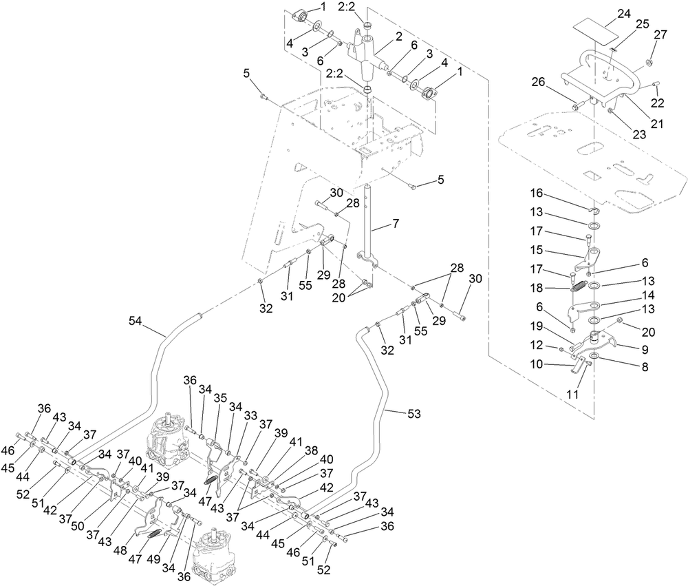 Traction Control Assembly Diagram and Parts List for 22972 402461470 - 404709999 Toro Lawn Tractor Accessories