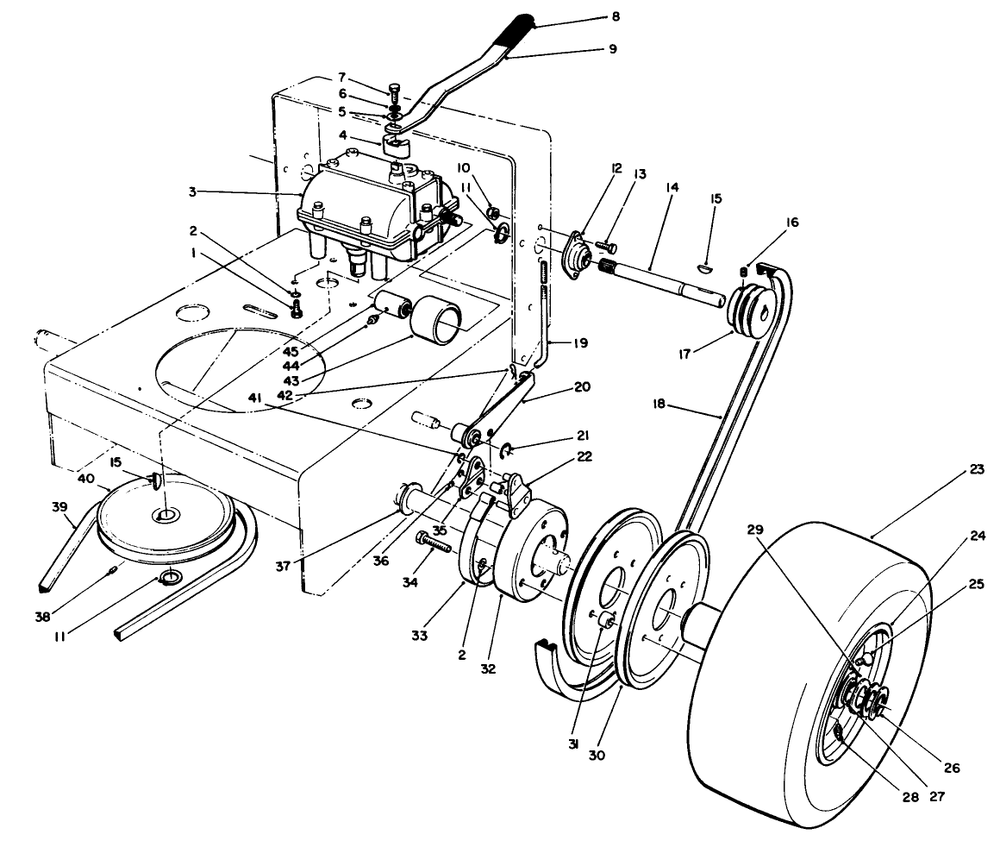 Axle Assembly Diagram and Parts List for 30112 0000001 - 0999999 Toro Lawn Tractor Accessories
