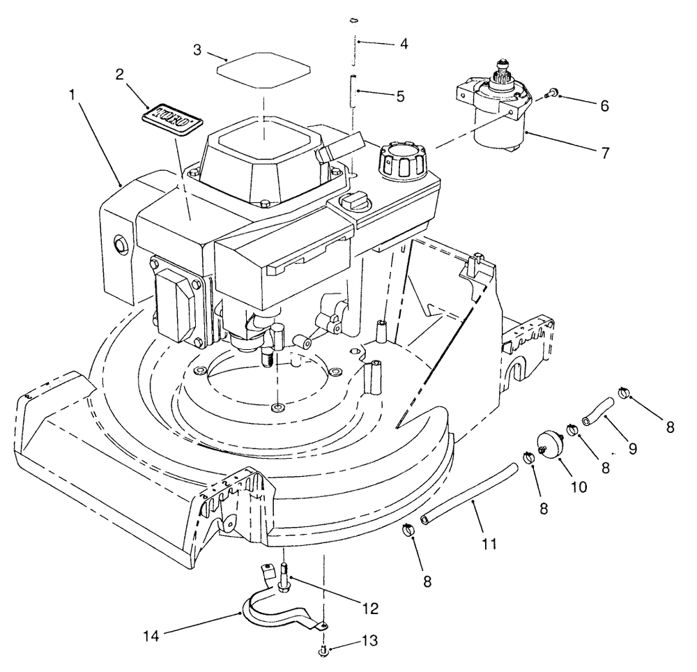 Engine Assembly Diagram and Parts List for 26625B 1000001 - 1999999 Toro Lawn Mower