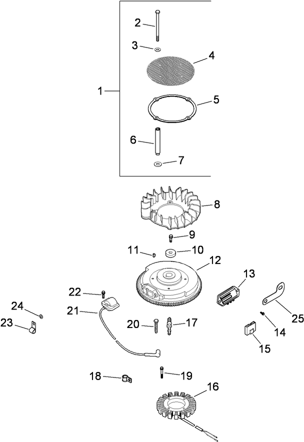 Ignition And Electrical Assembly Diagram and Parts List for 74923TE (290000001-290999999)(2009) Toro Lawn Mower