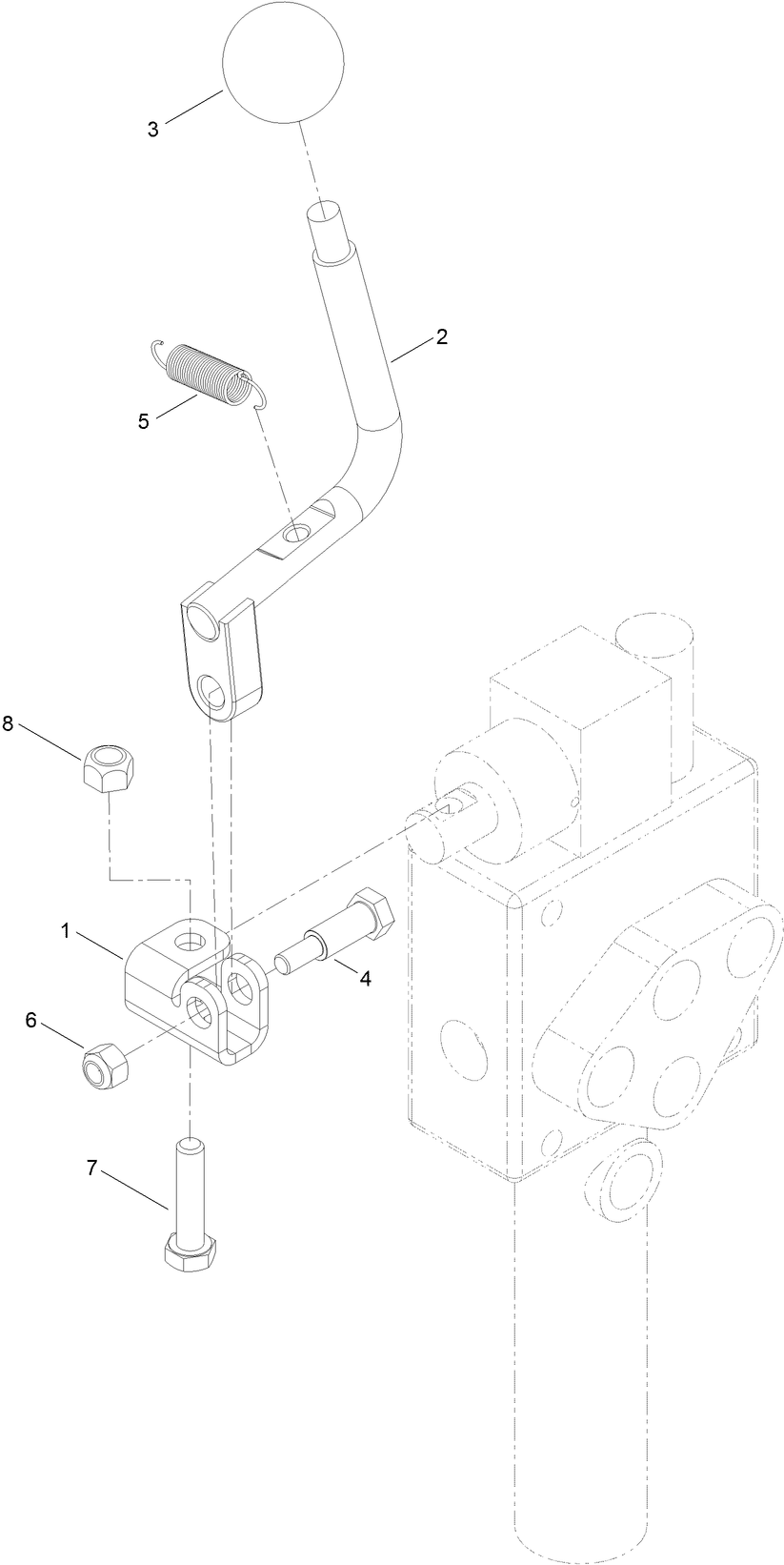Auxiliary Handle Kit No. 133-0244 Diagram and Parts List for 133-0244  Toro Lawn Tractor Accessories