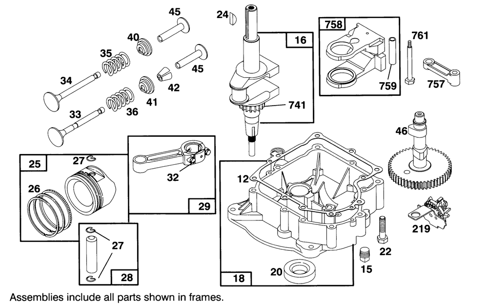 Engine Briggs & Stratton Model 283707-0156-01 Diagram and Parts List for 71200 5900001 - 5910000 Toro Lawn Tractor