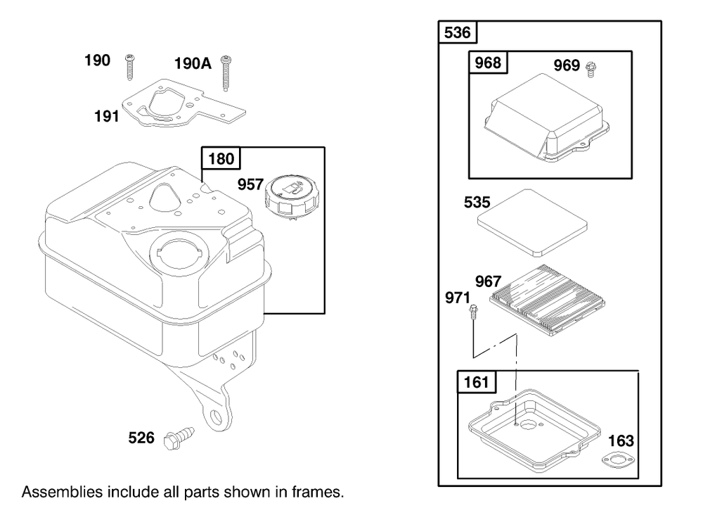 Engine Briggs & Stratton Model 92252-0129-02 Diagram and Parts List for 62063 790001 - 799999 Toro Aerator