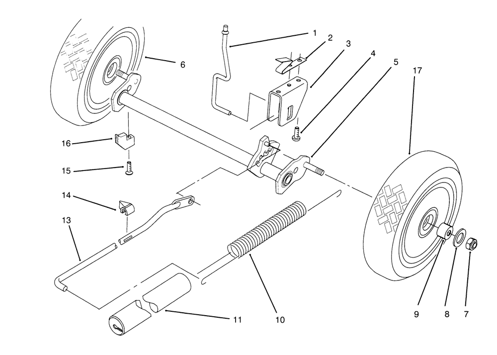 Rear Axle Assembly Diagram and Parts List for 21010BC 5900001 - 5999999 Toro Lawn Mower