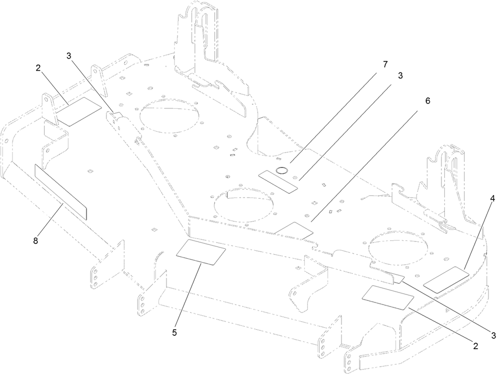 Deck Decal Assembly Diagram and Parts List for 74141TE (312000001-312999999)(2012) Toro Lawn Mower