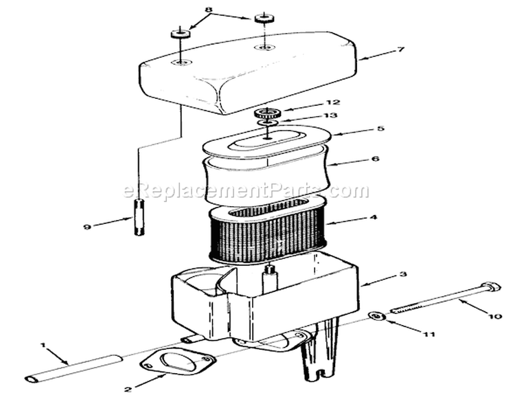14hp Engine Air Cleaner Assembly Diagram and Parts List for 22-14O502 2000001-2999999 - 1992 Toro Lawn Tractor