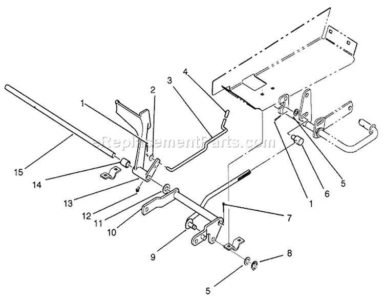 Brake Pedal Assembly Diagram and Parts List for 22-14OE02 2000001-2999999 - 1992 Toro Lawn Tractor