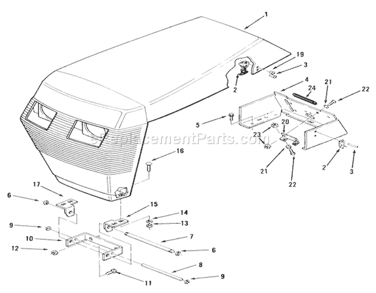 Frame, Sheet Metal And Covers Diagram and Parts List for 22-17KE02 1989 Toro Lawn Tractor