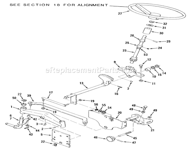 Front Axle And Steering (mower Hanger) Diagram and Parts List for 22-17KE02 1989 Toro Lawn Tractor