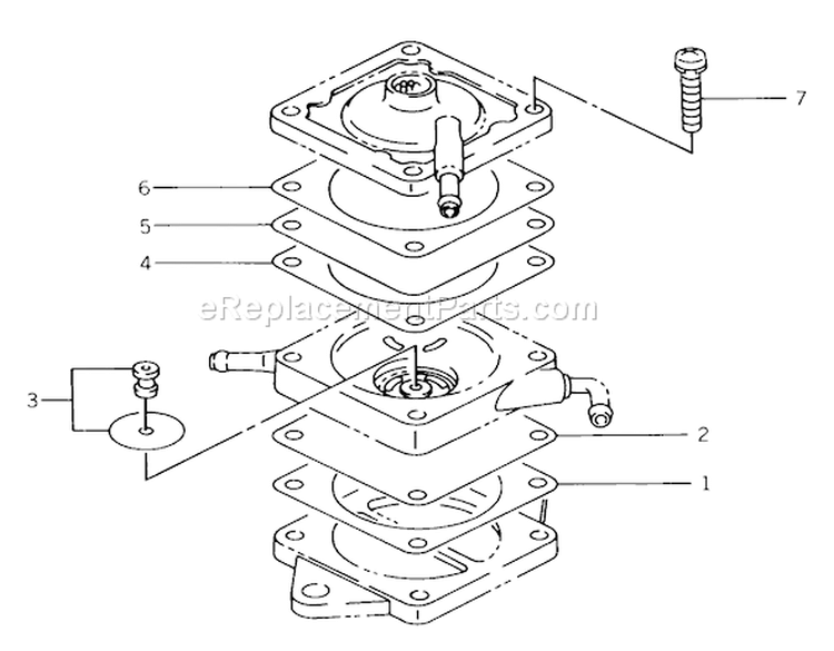 Fuel Pump Diagram and Parts List for 22-17KE02 1989 Toro Lawn Tractor