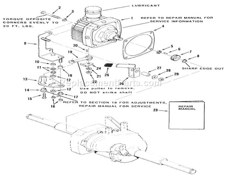 Automatic Transmission Diagram and Parts List for 22-17KE02 1989 Toro Lawn Tractor