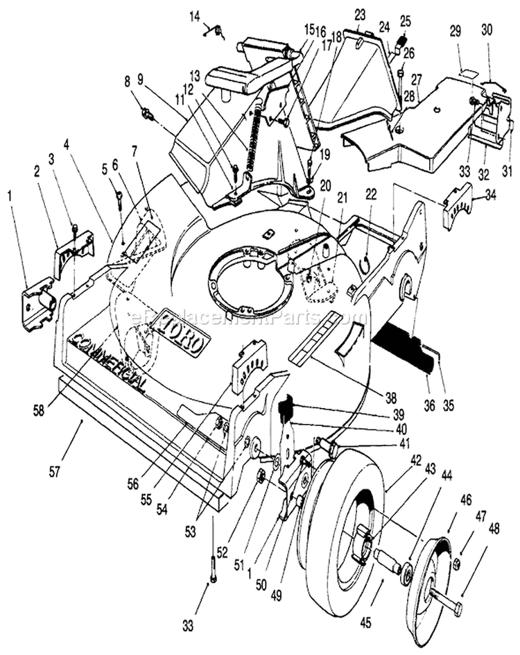 Page J Diagram and Parts List for 22037BC 5900001-5999999 - 1995 Toro Lawn Mower