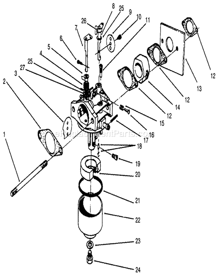 Page B Diagram and Parts List for 22037BC 5900001-5999999 - 1995 Toro Lawn Mower