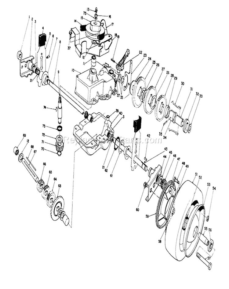Page E Diagram and Parts List for 22037B 39000001-39999999 - 1993 Toro Lawn Mower