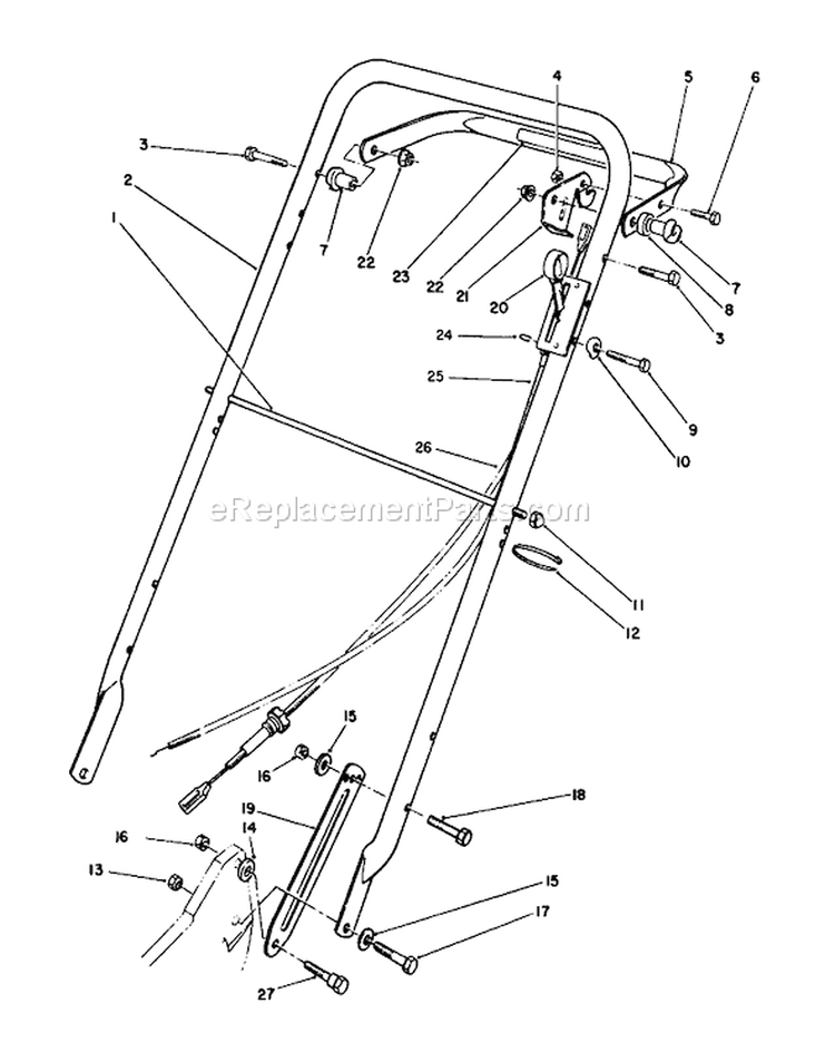 Page H Diagram and Parts List for 22037B 39000001-39999999 - 1993 Toro Lawn Mower