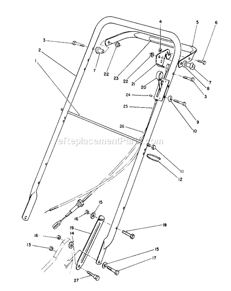Page H Diagram and Parts List for 22037B 49000001-49999999 - 1994 Toro Lawn Mower