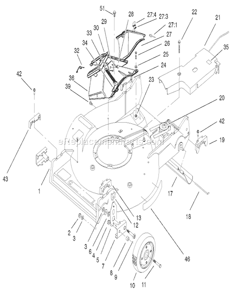Page K Diagram and Parts List for 22038 220000001-220999999 - 2002 Toro Lawn Mower