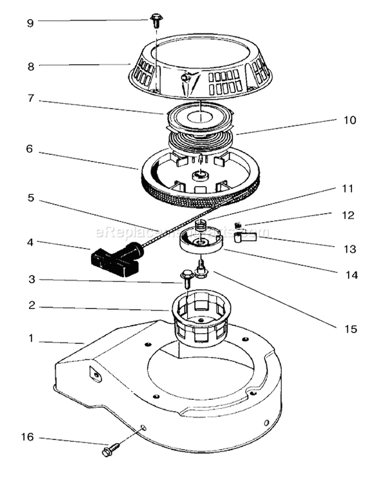 Page M Diagram and Parts List for 22038 8900001-8999999 - 1998 Toro Lawn Mower