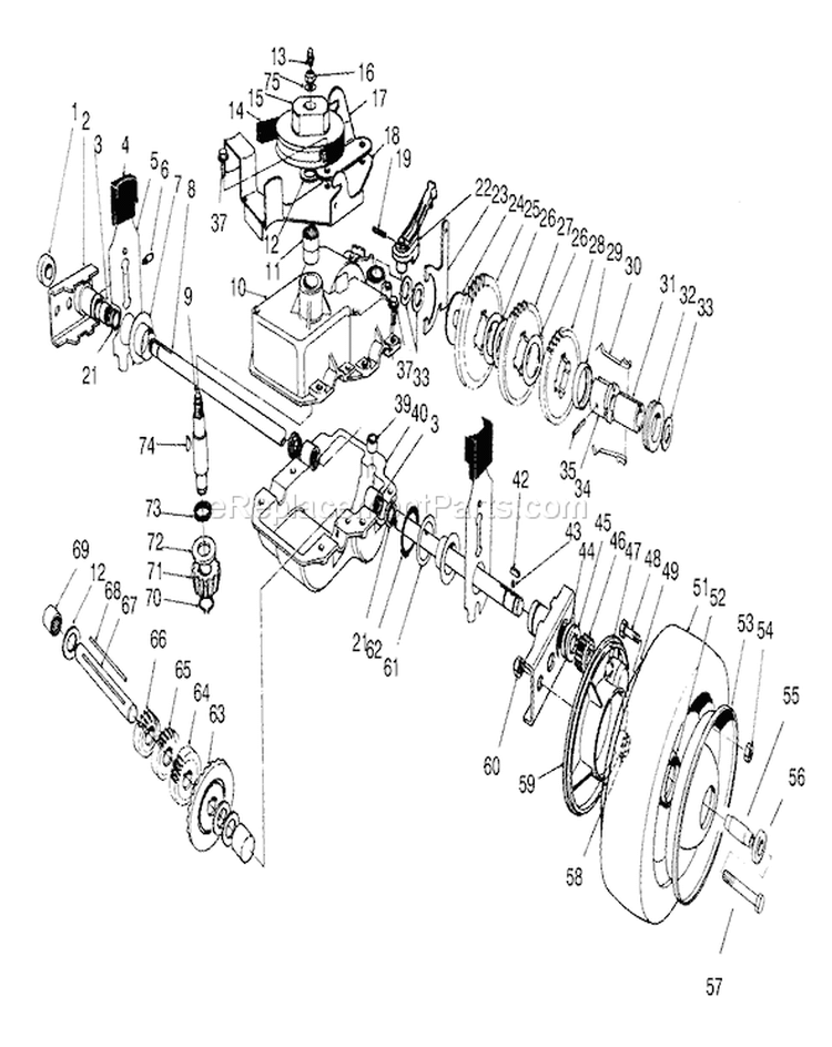 Page F Diagram and Parts List for 22038 8900001-8999999 - 1998 Toro Lawn Mower