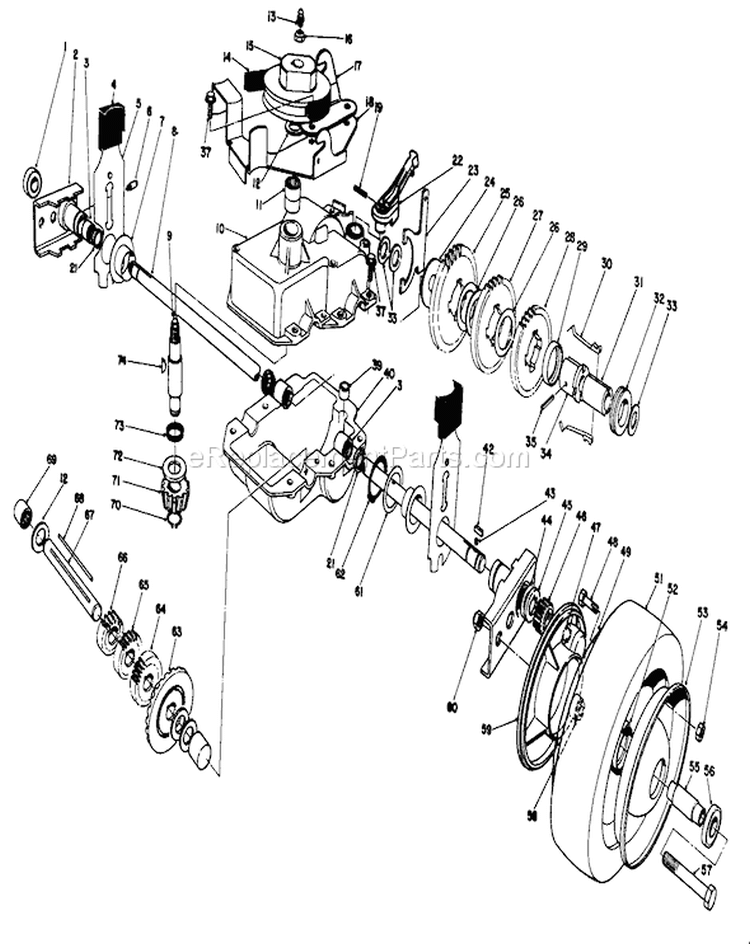 Page F Diagram and Parts List for 22040 1000001-1999999 - 1991 Toro Lawn Mower