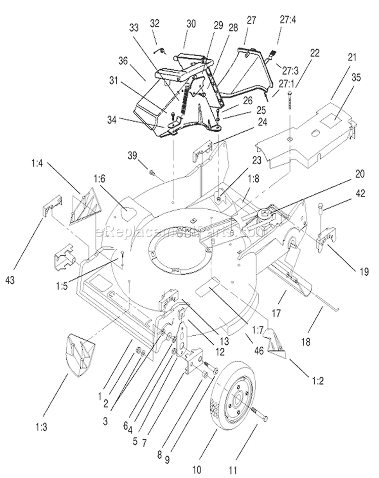 Page J Diagram and Parts List for 22040 200000001-200999999 - 2000 Toro Lawn Mower