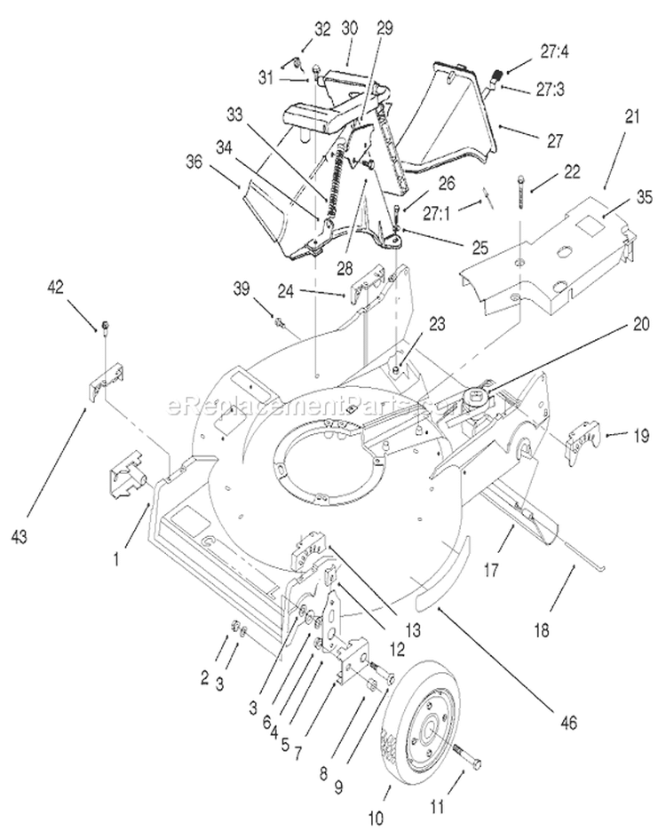 Page K Diagram and Parts List for 22040 220000001-220999999 - 2002 Toro Lawn Mower