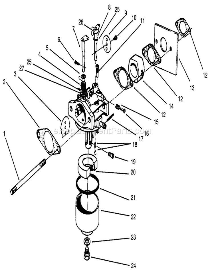 Page B Diagram and Parts List for 22040 5900001-5999999 - 1995 Toro Lawn Mower