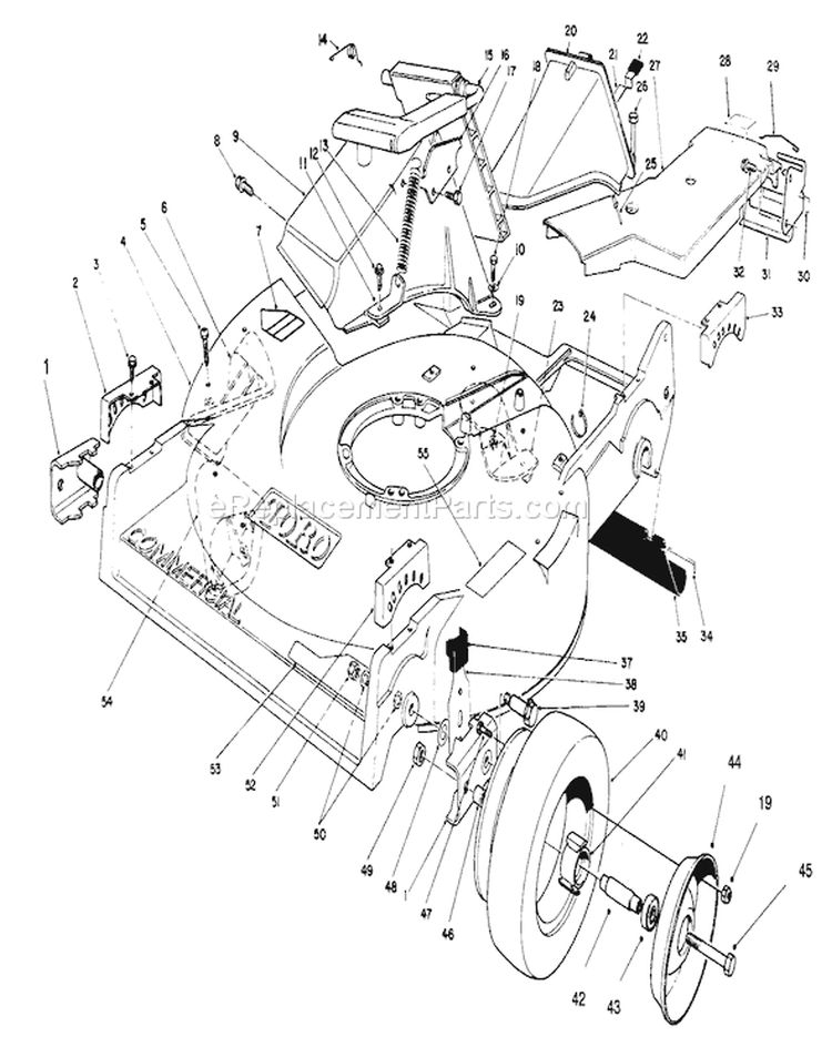 Page J Diagram and Parts List for 22040 6900001-6999999 - 1996 Toro Lawn Mower