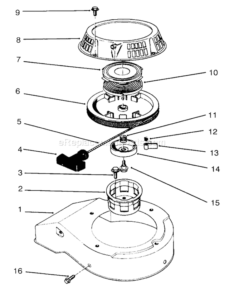 Page M Diagram and Parts List for 22040 6900001-6999999 - 1996 Toro Lawn Mower