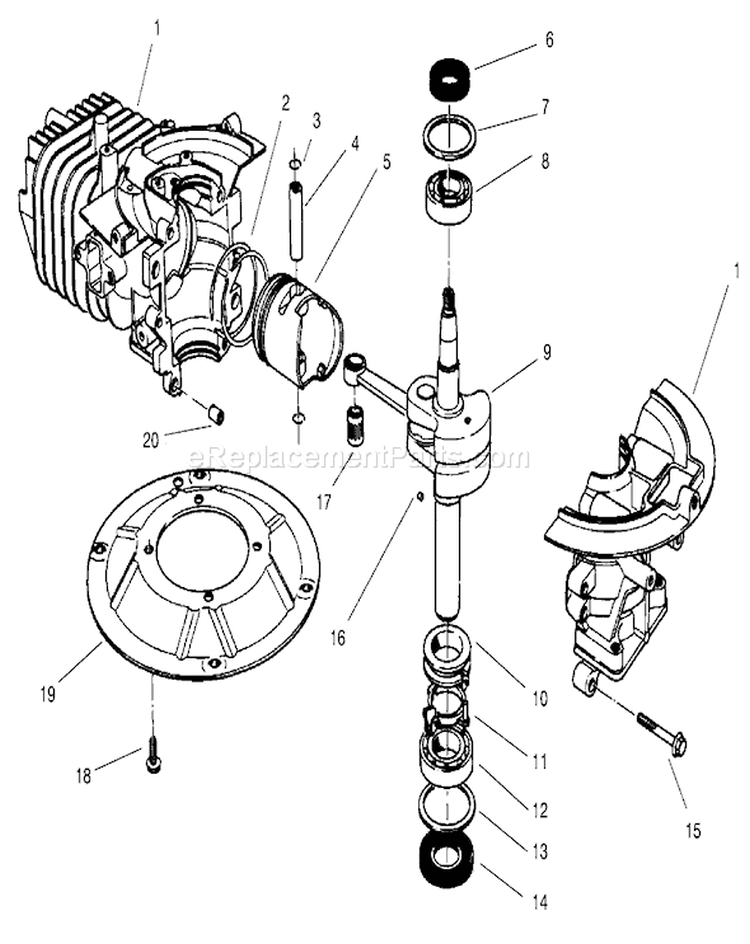 Page C Diagram and Parts List for 22040 7900001-7999999 - 1997 Toro Lawn Mower